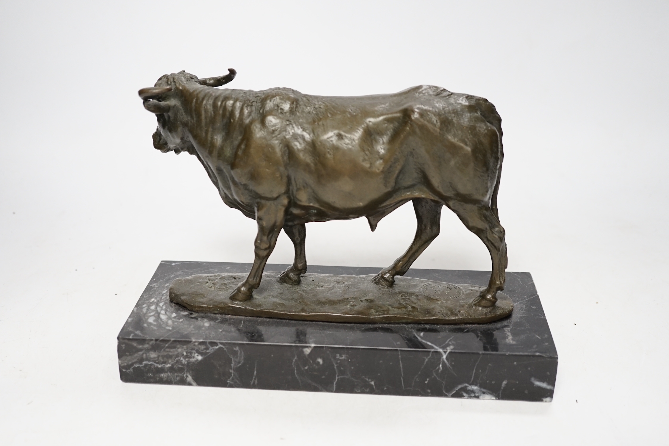A Milo bronze of a bull, 23cm wide